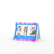 Five/Six Photos Colorful Snow - 4x6 Folded Card