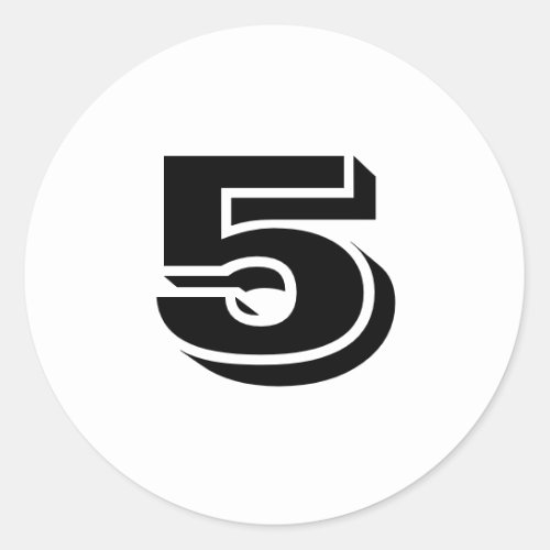 Five Small Round White Number Stickers by Janz