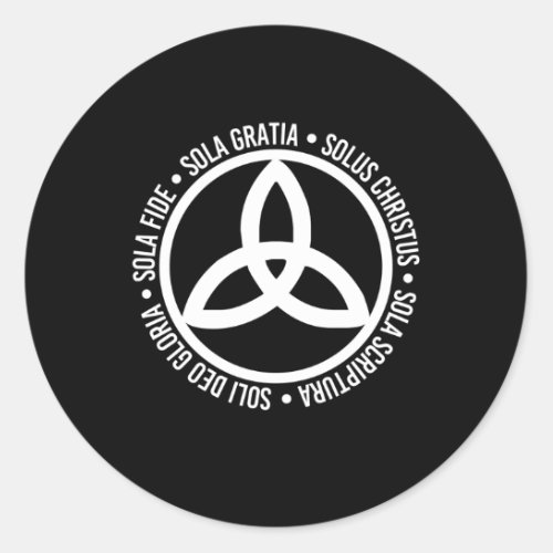 Five Solas Christian Trinity Triquetra Classic Round Sticker