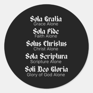 Five Solas Reformed Christians Protestant Theology Classic Round Sticker