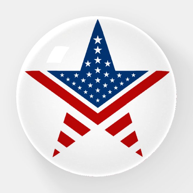 Five star American Flag design Paperweight (Front)