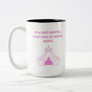 Five-Star Camping Queen-Sized Luxury Adventure Two-Tone Coffee Mug