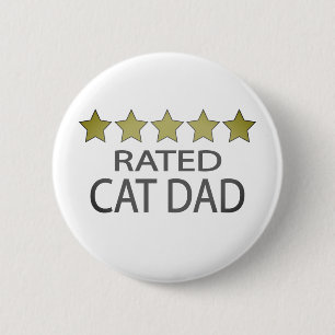 Five Star Cat Dad Button