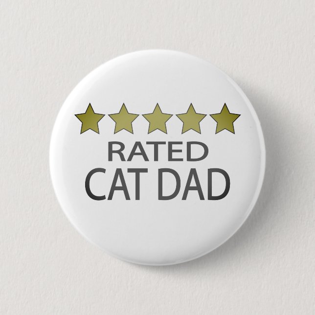 Five Star Cat Dad Button (Front)