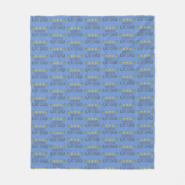 Five Star Cat Dad Fleece Blanket (Front)