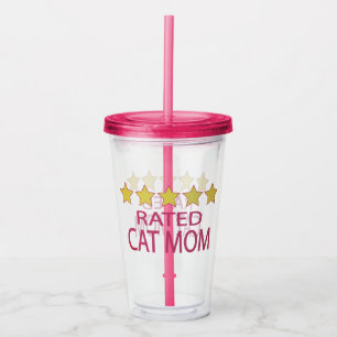 Five Star Cat Mom Acrylic Tumbler