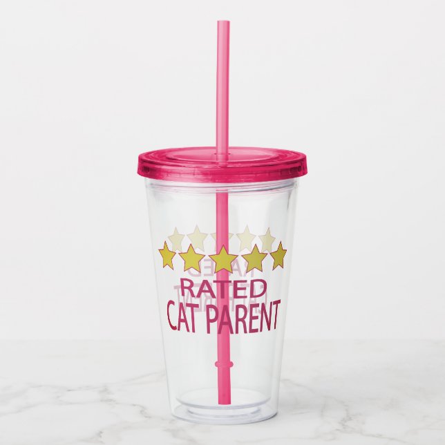 Five Star Cat Parent Acrylic Tumbler (Front)