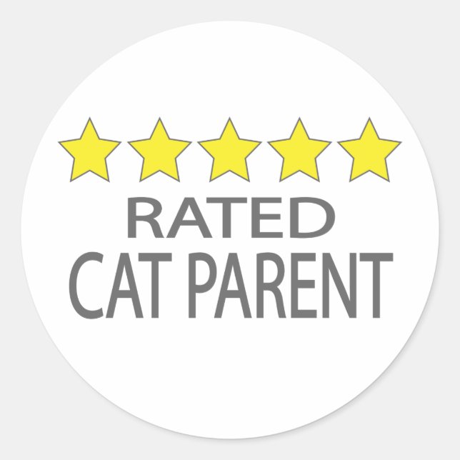 Five Star Cat Parent Classic Round Sticker (Front)