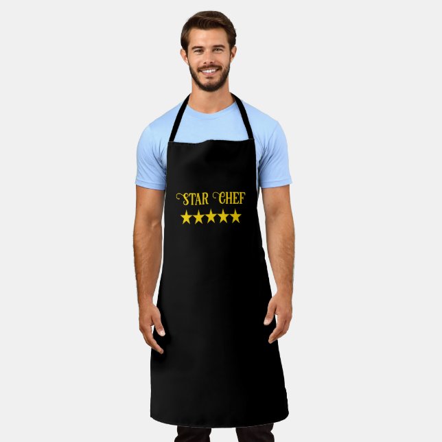 Five Star Chef All-Over Personalized Apron (Worn)