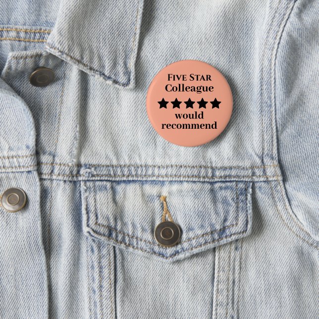 Five Star Colleague Button Badge Recommended (In Situ)