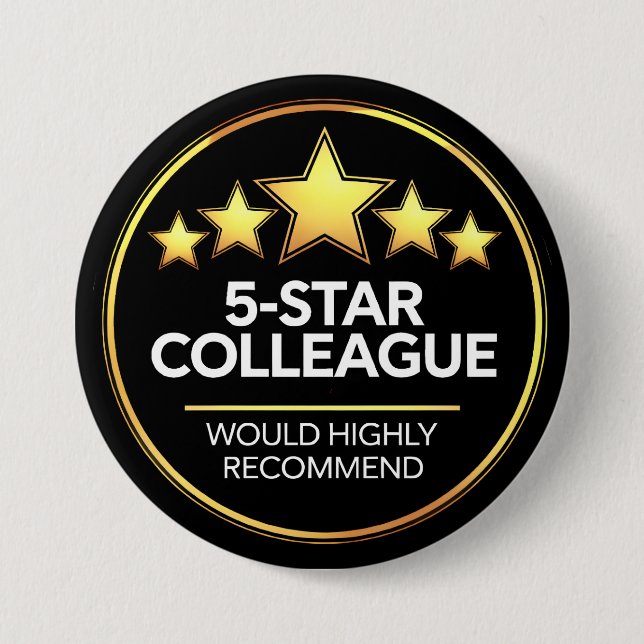 Five Star Colleague, Workmate Gift, Review Button (Front)