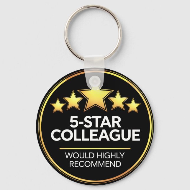 Five Star Colleague, Workmate Gift, Review Keychain (Front)
