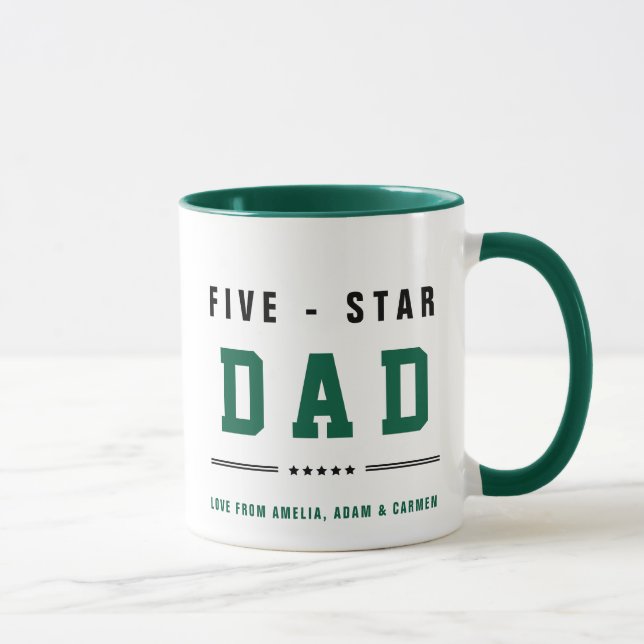 FIVE STAR DAD With Customized Names Mug (Right)