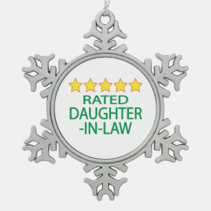 Five Star Daughter-In-Law Snowflake Pewter Christmas Ornament