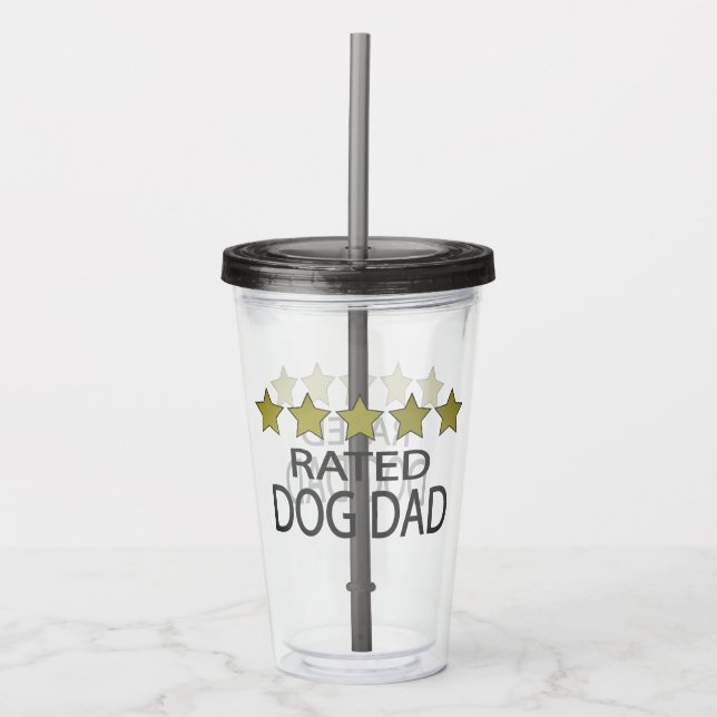 Five Star Dog Dad Acrylic Tumbler (Front)