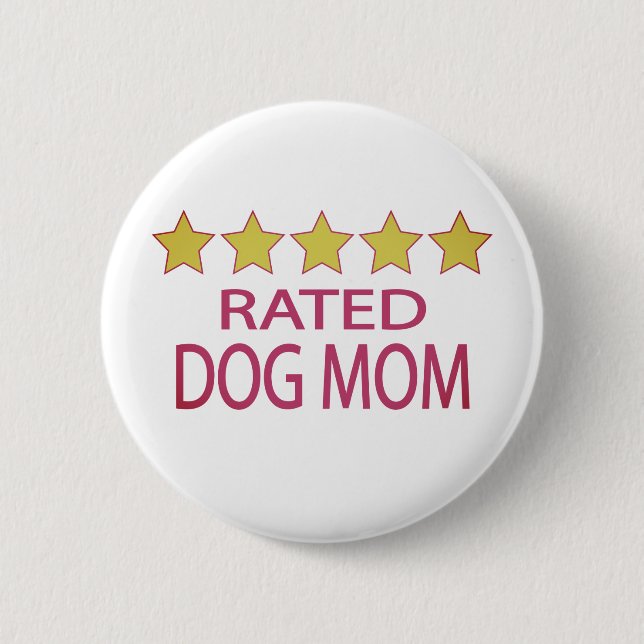 Five Star Dog Mom Button (Front)