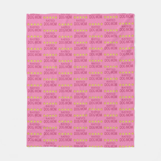 Five Star Dog Mom Fleece Blanket (Front)