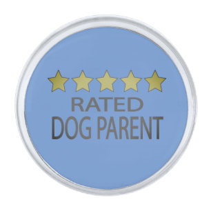 Five Star Dog Parent Silver Finish Lapel Pin