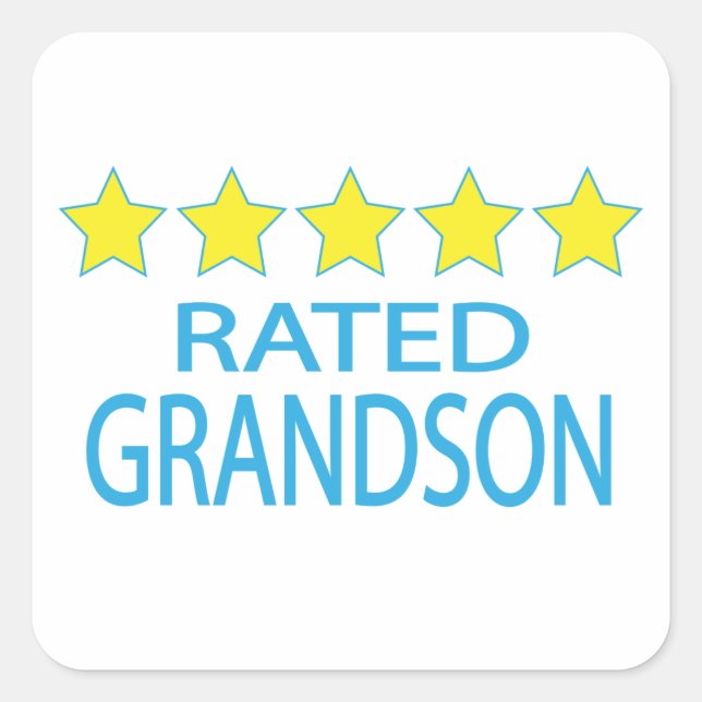 Five Star Grandson Square Sticker (Front)