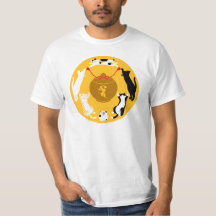 Five-Star Guardian Cat T-shirt (White, Black)