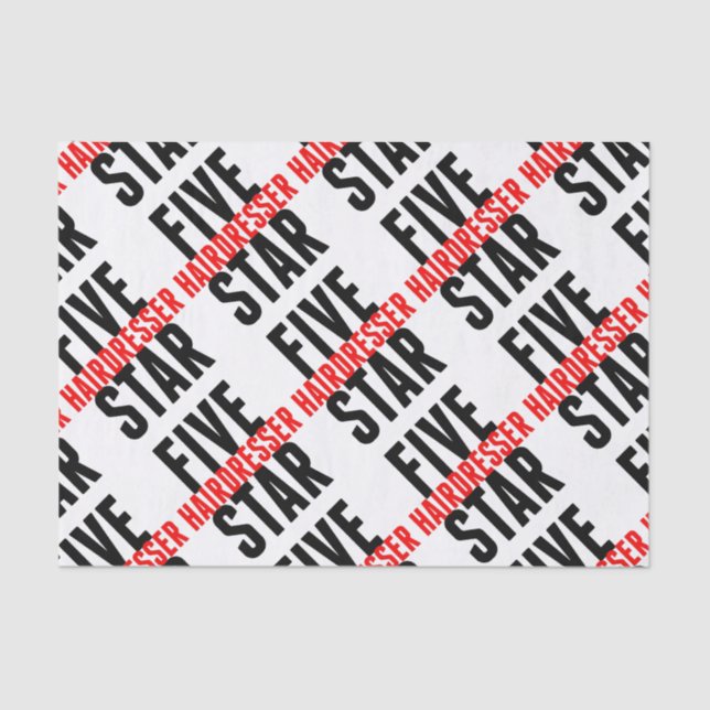 Five Star Hairdresser Tissue Paper (Front)