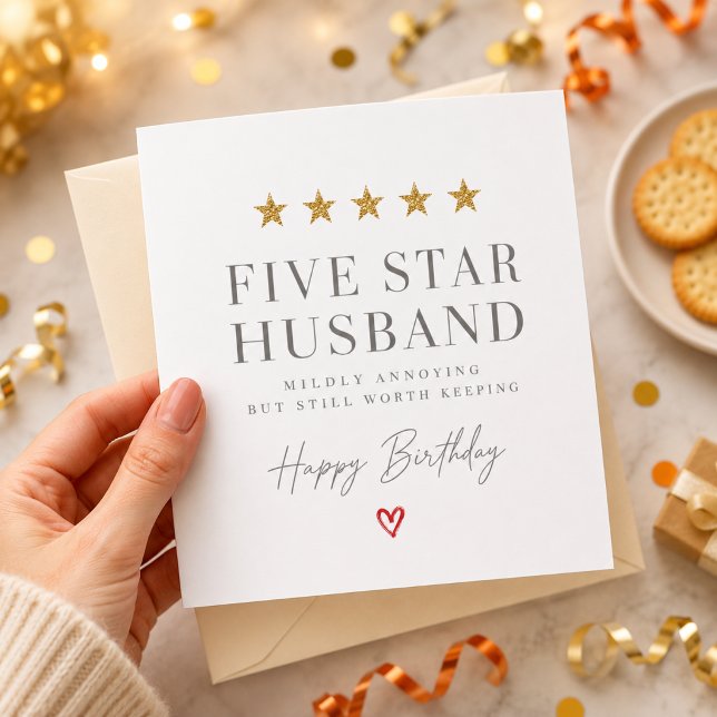 Five Star Husband Birthday Card (Creator Uploaded)