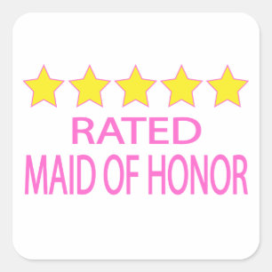 Five Star Maid of Honor Square Sticker