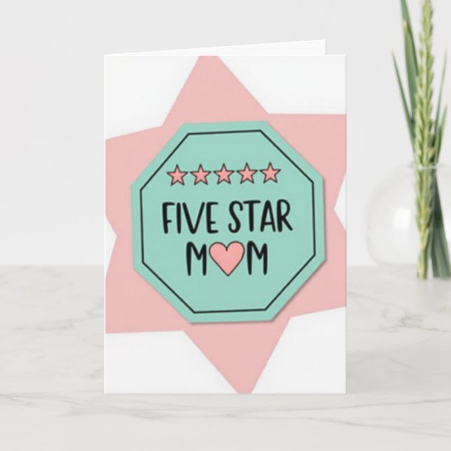 Five Star Mom Teal Graphic Card (Front)