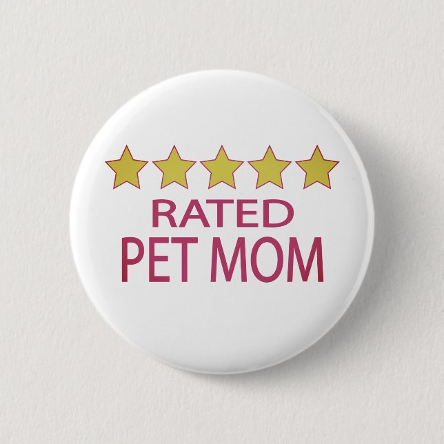 Five Star Pet Mom Button (Front)