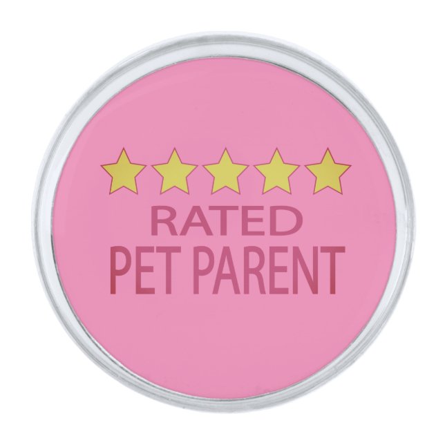 Five Star Pet Parent Silver Finish Lapel Pin (Front)