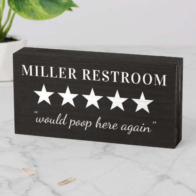 Five Stars | Funny Bathroom Restroom Sign (In Situ Horizontal)