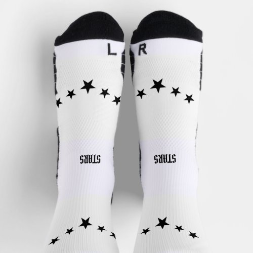Five Stars Image Stars Text Printed Stylish Super Socks