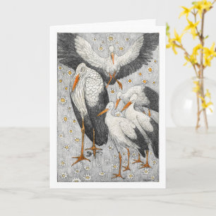 Five Storks in a Meadow - Theo van Hoytema Card