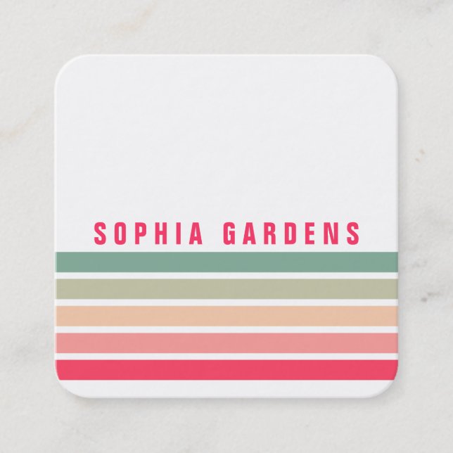 Five Stripes - Colors 01 Square Business Card (Front)
