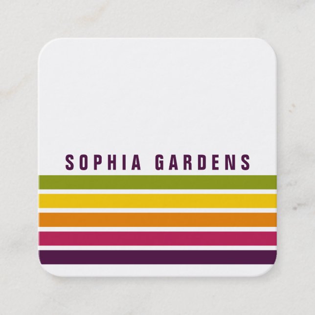 Five Stripes - Colors 03 Square Business Card (Front)