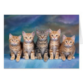 Five Tabby Kittens Blank Card (Front Horizontal)
