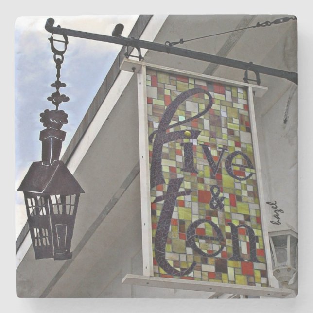 Five & Ten, Athens, Georgia, Marble Stone Coaster. Stone Coaster (Front)