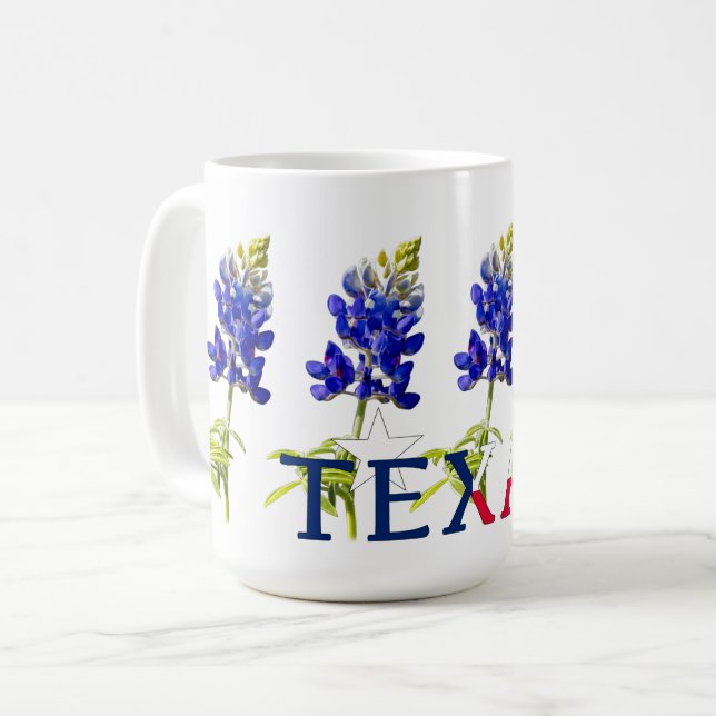 Five Texas Bluebonnet Flowers Mug (Front Left)