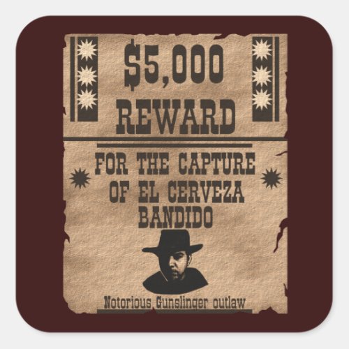 Five Thousand Dollar Reward  Square Sticker