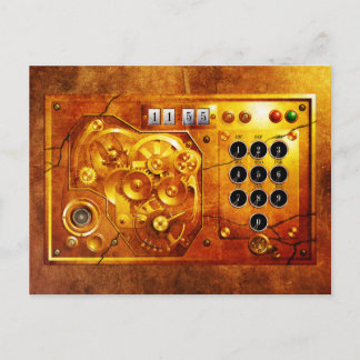Five to of 12 Steampunk clock Grunge Postcard