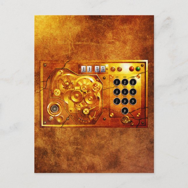 Five to of 12 Steampunk clock Grunge Postcard (Front)