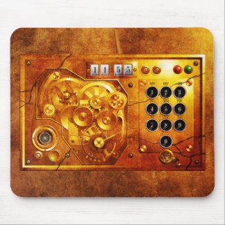 Five ton of OF 12 Steampunk clock Grunge Mouse Pad