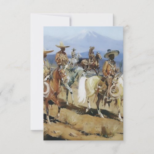 Five Vaqueros on Horseback by Edward Borein Thank You Card