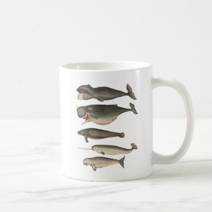 Five Vintage Whales Coffee Mug
