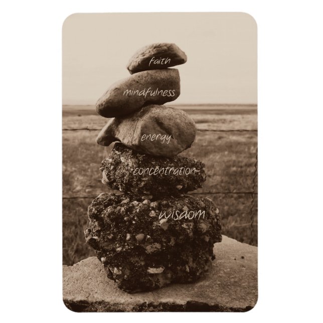 Five Virtues of Zen Magnet (Vertical)