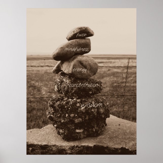 Five Virtues of Zen Poster (Front)