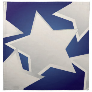 Five white stars cloth napkin