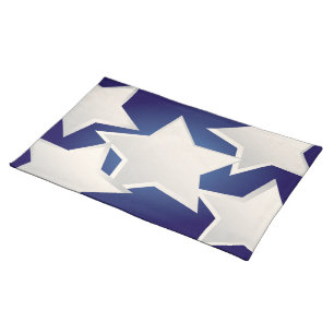 Five white stars cloth placemat