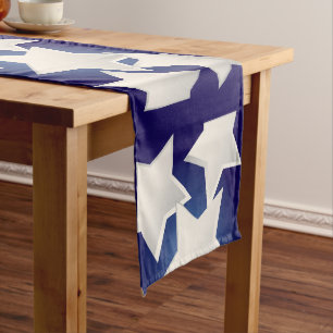 Five white stars long table runner