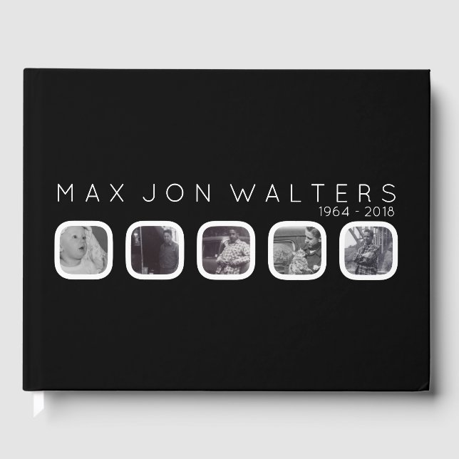 five window funeral guest book (Front)